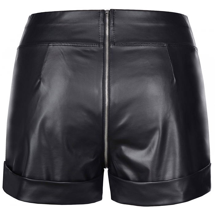 Black Matte Latex Shorts - 8